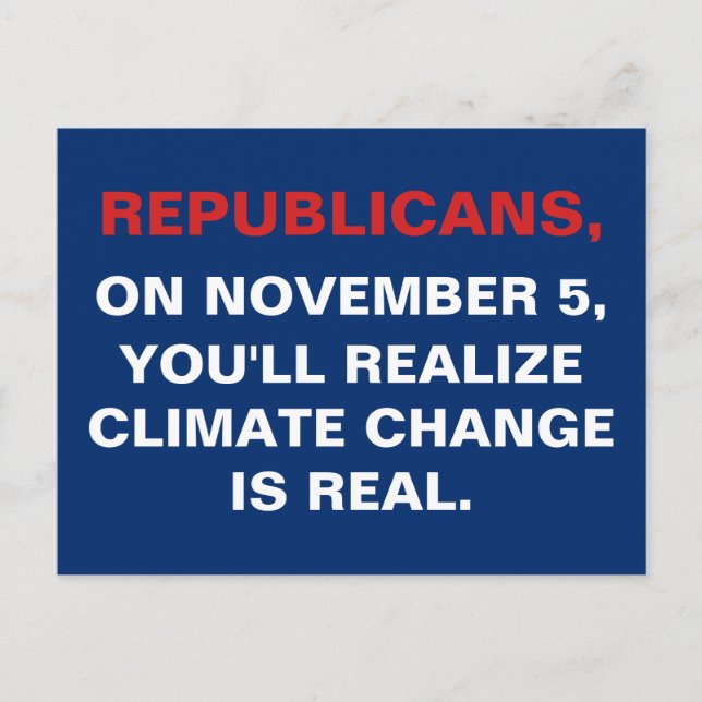 2024 Election Climate Change Is Real Date Template Postcard (Front)