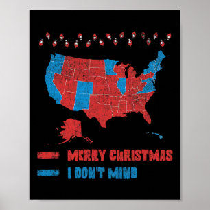 2024 Election Map Merry Christmas Red Voters Trump Poster