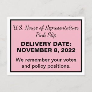 2024 Election Pink Slip House of Representatives Postcard