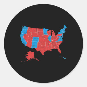 2024 Election Results Map Victory Trump 2024 Classic Round Sticker