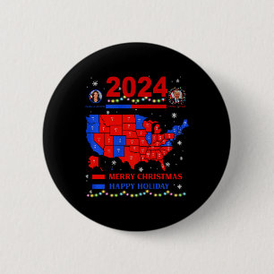 2024 Electoral Map Merry Christmas Trump Landslide 6 Cm Round Badge