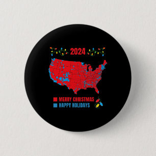 2024 Electoral Map Merry Christmas Trump Landslide 6 Cm Round Badge