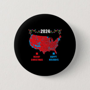 2024 Electoral Map Merry Christmas Trump Landslide 6 Cm Round Badge