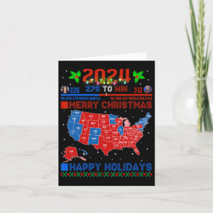 2024 Electoral Map Merry Christmas Trump Landslide Card