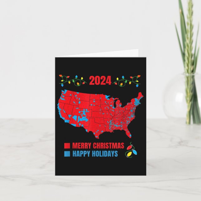 2024 Electoral Map Merry Christmas Trump Landslide Card (Front)