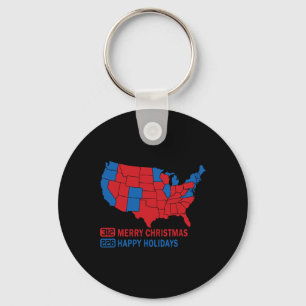 2024 Electoral Map Merry Christmas Trump Landslide Key Ring