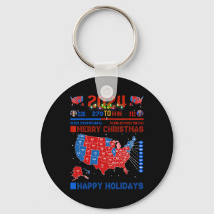 2024 Electoral Map Merry Christmas Trump Landslide Key Ring