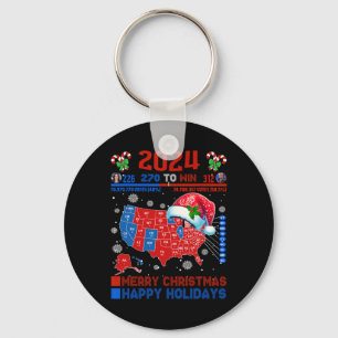 2024 Electoral Map Merry Christmas Trump Landslide Key Ring