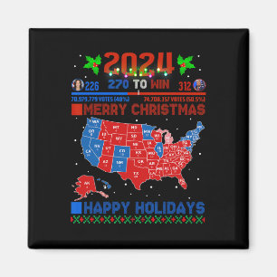 2024 Electoral Map Merry Christmas Trump Landslide Magnet