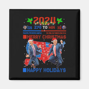 2024 Electoral Map Merry Christmas Trump Landslide Magnet