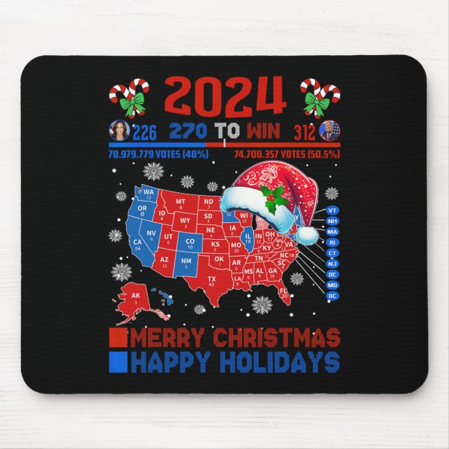 2024 Electoral Map Merry Christmas Trump Landslide Mouse Pad (Front)
