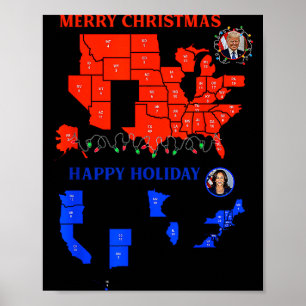 2024 Electoral Map Merry Christmas Trump Landslide Poster