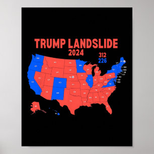 2024 Electoral Map Trump 312 Landslide Poster