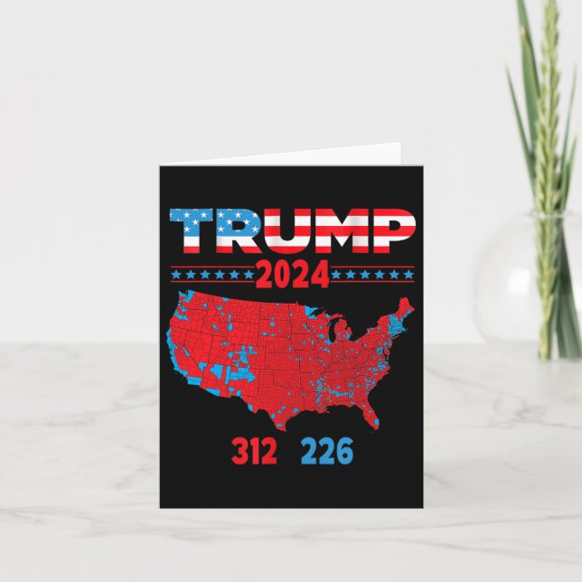 2024 Electoral Map Trump 312 Red 2024 Election Res Card (Front)