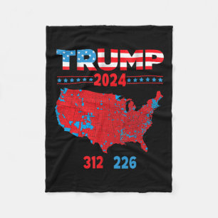 2024 Electoral Map Trump 312 Red 2024 Election Res Fleece Blanket
