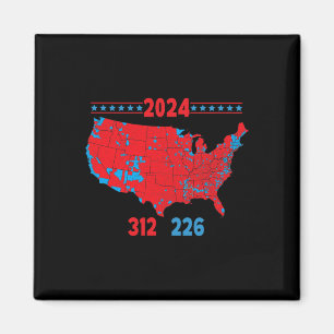 2024 Electoral Map Trump 312 Red 2024 Election Res Magnet