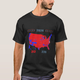 2024 Electoral Map Trump 312 Red 2024 Election Res T-Shirt