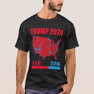 2024 Electoral Map Trump 312 Red 2024 Election Res T-Shirt