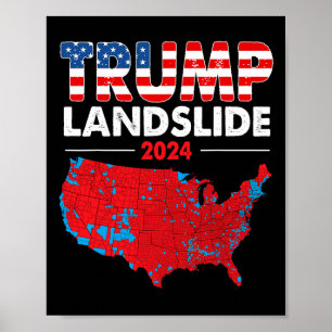 2024 Electoral Map Trump Landslide Red Election Ma Poster