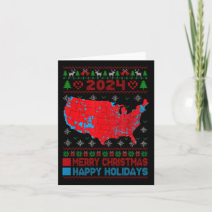2024 Electoral Map Trump Landslide Ugly Christmas  Card