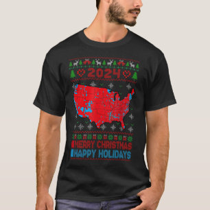 2024 Electoral Map Trump Landslide Ugly Christmas T-Shirt