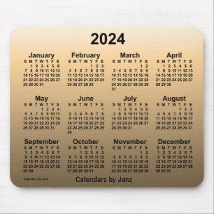 2024 Faded Sepia Calendar by Janz Mouse Pad