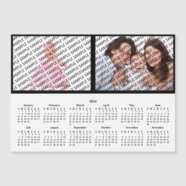 2024 Family Portrait Custom Magnetic Calendar  (Front)