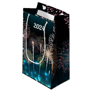2024 Fireworks Happy New Year Small Gift Bag