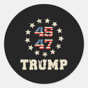 2024 Flag (on Back) Take America Back Trump Flag 4 Classic Round Sticker