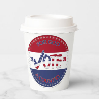 2024 For God and Country USA Check Mark VOTE Paper Cups