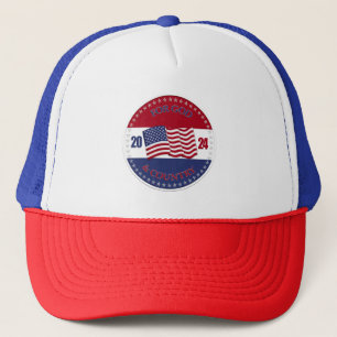2024 For God and Country with USA Flag Trucker Hat