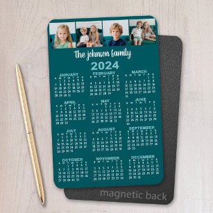 2024 Full Year View Calendar with 4 photos Magnet