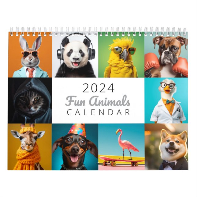 2024 Fun Animals Calendar (Cover)