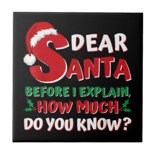 2024 Funny Christmas Shirts Kids Adults Santa I Ca Ceramic Tile