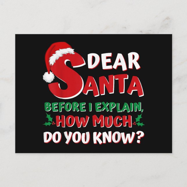 2024 Funny Christmas Shirts Kids Adults Santa I Ca Holiday Postcard (Front)