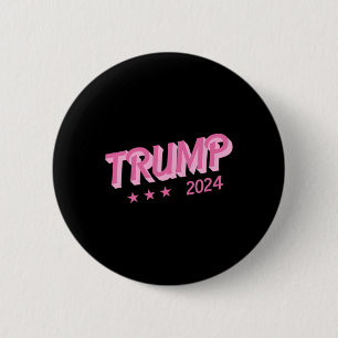 2024 - Funny Donald Trump Pink Bubble Letters  6 Cm Round Badge