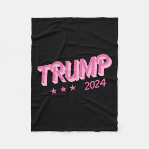 2024 - Funny Donald Trump Pink Bubble Letters  Fleece Blanket