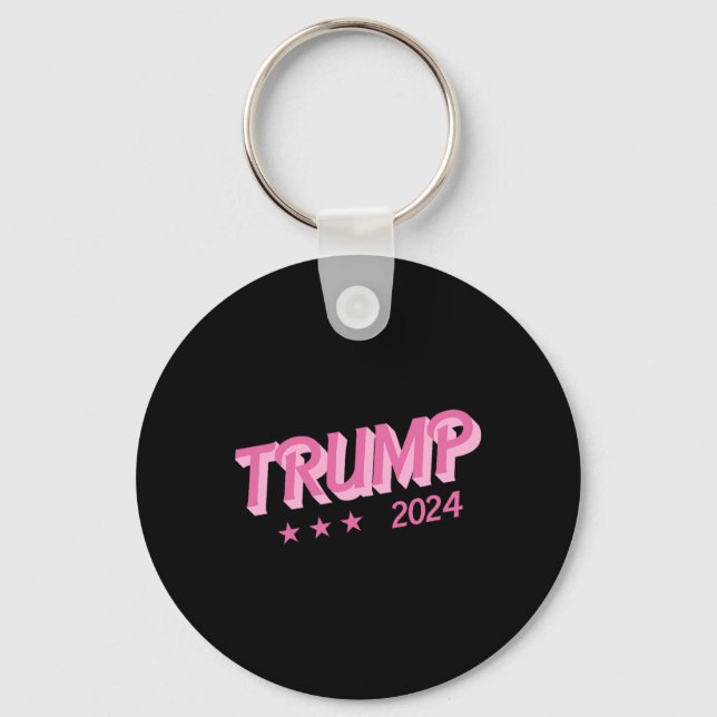 2024 - Funny Donald Trump Pink Bubble Letters  Key Ring (Front)