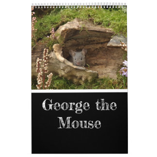 2024 George the mouse in a log pile house calendar