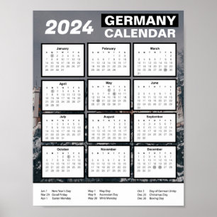 2024 Germany Calendar in English   Download Pdf  Poster