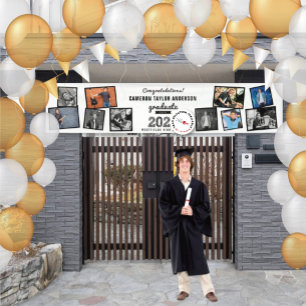 2024 Graduate Sketch 10 Photo Collage Grad Party Banner