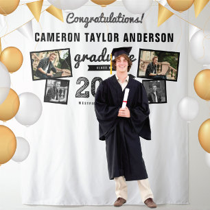 2024 Graduate Sketch Graduation 4 Photo Backdrop Tapestry