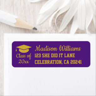 2024 Graduation Personalised Grad Return Address Return Address Label