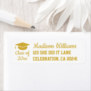 2024 Graduation Personalized Grad Return Address Label