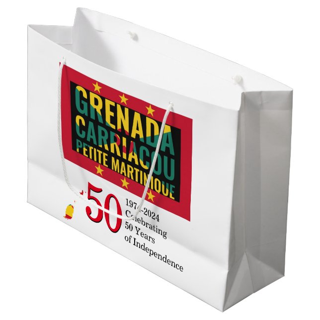 2024 GRENADIAN 50th Anniversary Independence Large Gift Bag (Front Angled)