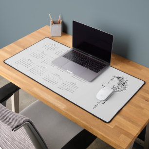 2024 Grey Moon Calendar Desk Mat