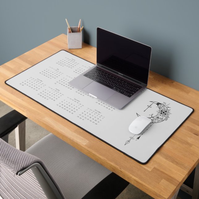 2024 Grey Moon Calendar Desk Mat (Office 2)