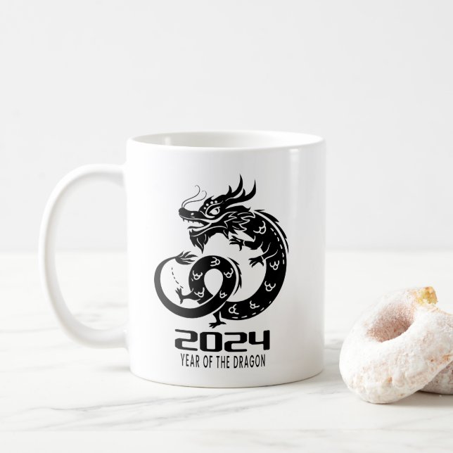 2024 Happy Chinese New Year Dragon Year            Coffee Mug (With Donut)