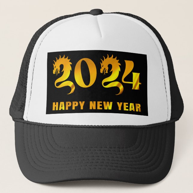 2024 HAPPY NEW YEAR TRUCKER HAT (Front)