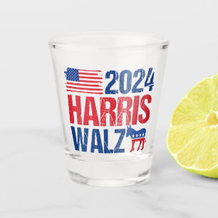 2024 Harris Walz Democrat Donkey Election Shot Glass